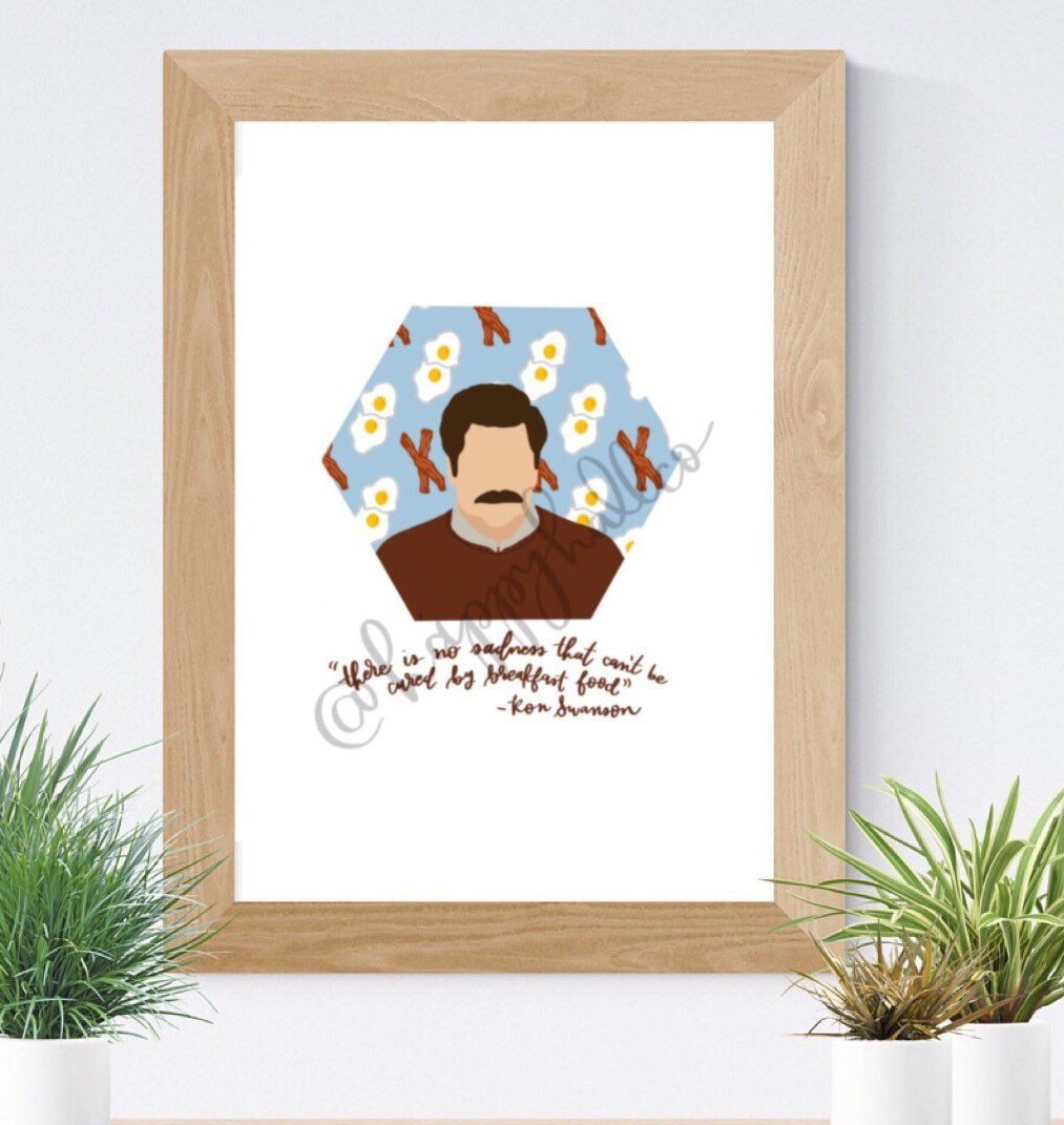 Ron Swanson Breakfast Quote Ron Swanson Breakfast Quote Parks And Rec Print Nick | Etsy