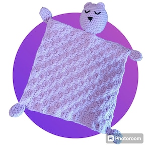PDF CROCHET PATTERN - Teddy Bear Lovey - Crochet comforter pattern - bear blanket - low sew pattern - baby gift