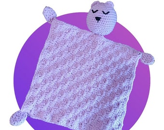 PDF CROCHET PATTERN - Teddy Bear Lovey - Crochet comforter pattern - bear blanket - low sew pattern - baby gift