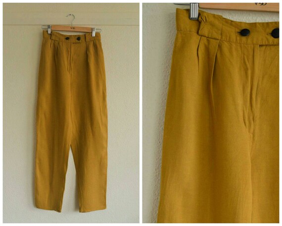 Vintage 1980's mustard yellow pants // high waist