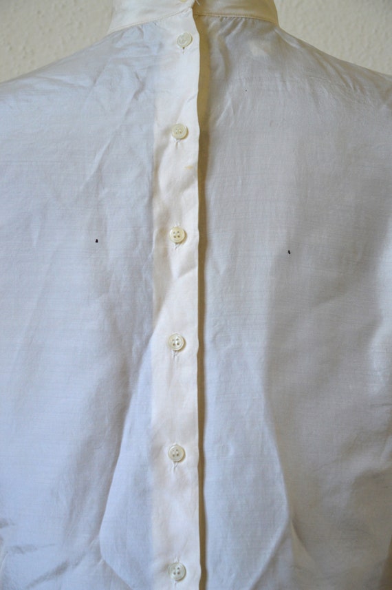 Vintage 1970's cream silk lace blouse // Antique … - image 6