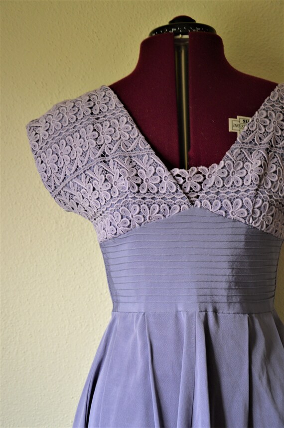 1950's lavender purple fit and flare dress croche… - image 8