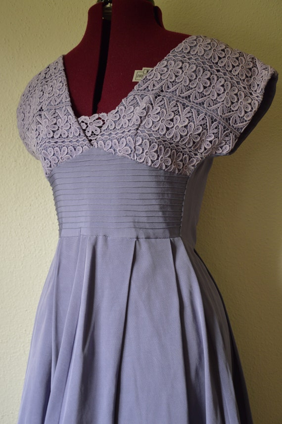 1950's lavender purple fit and flare dress croche… - image 3