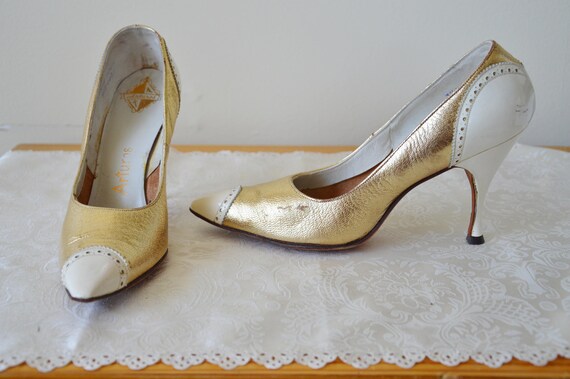 cream and gold shoes