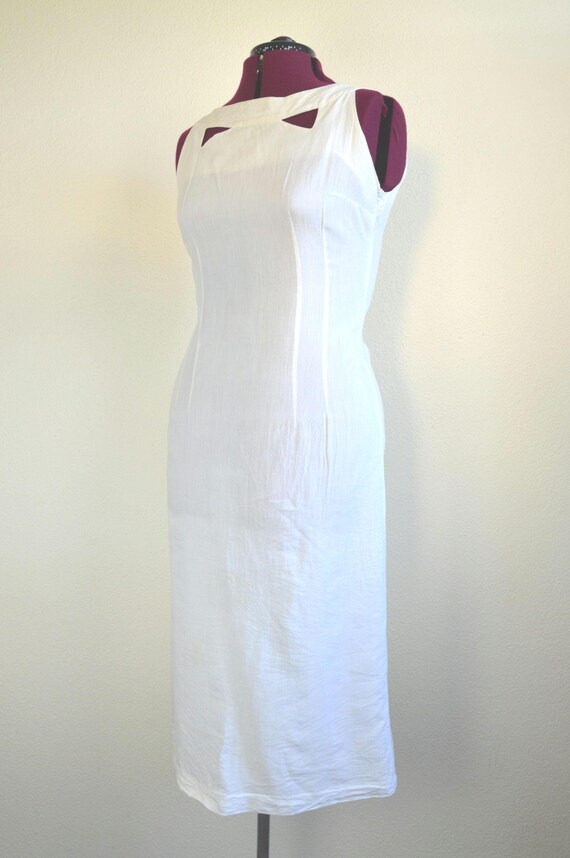 Vintage 1960's White Sheath Dress // Cotton SUMMER Cut Out Stylish CHIC  Sleek Minimalist French Style Classic Timeless - Etsy Israel