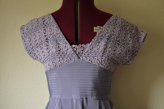 1950's lavender purple fit and flare dress croche… - image 4