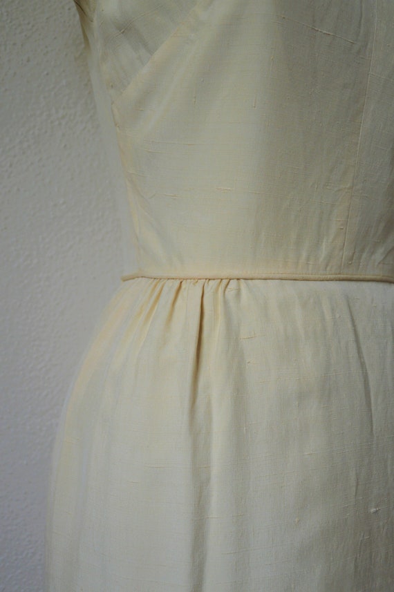 Vintage 1950's dress // buttercream yellow beige … - image 9