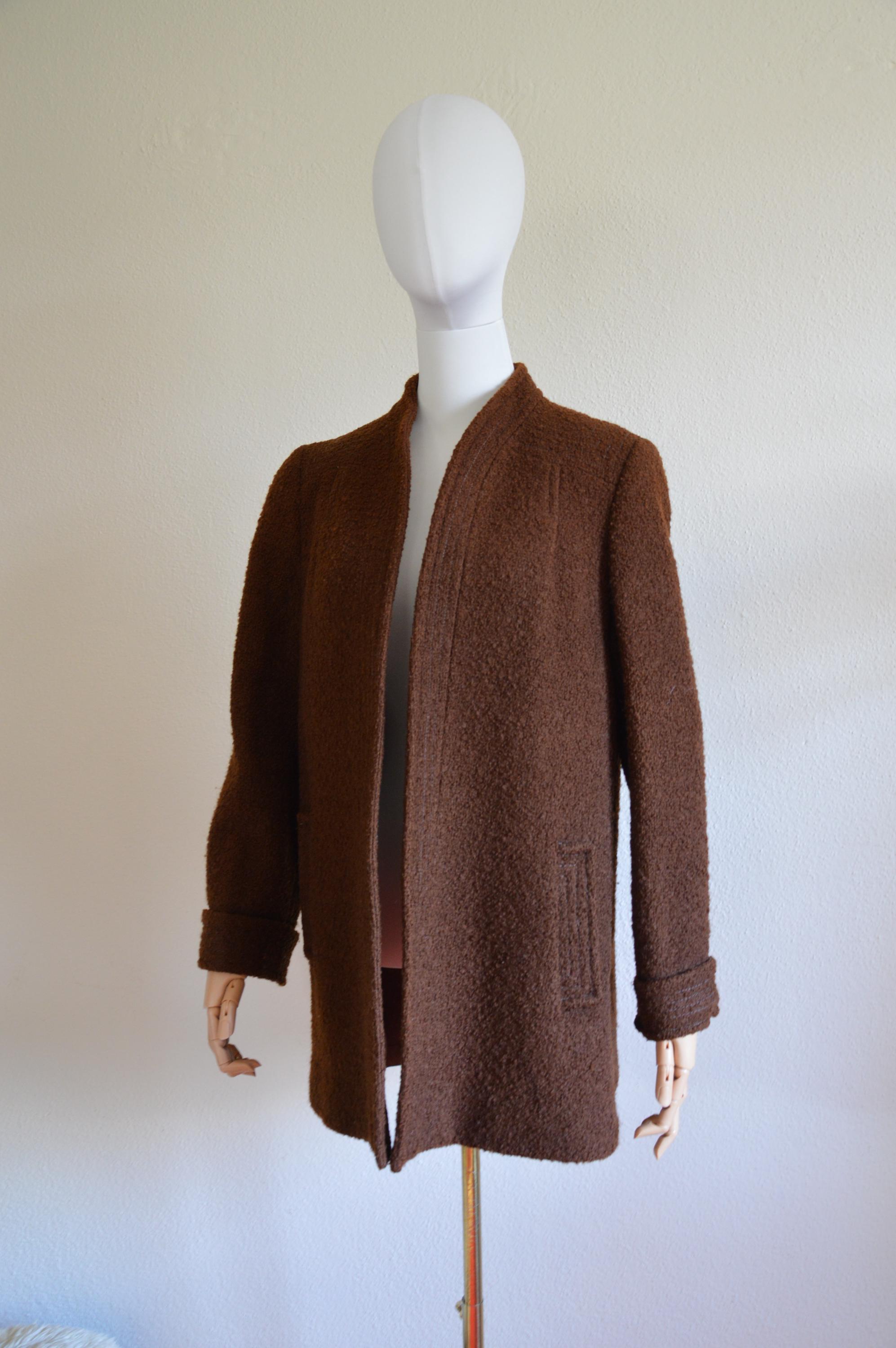 60s Collarless Coat - Etsy Australia