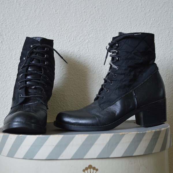 1490 quynn smooth leather buckle lace up boots