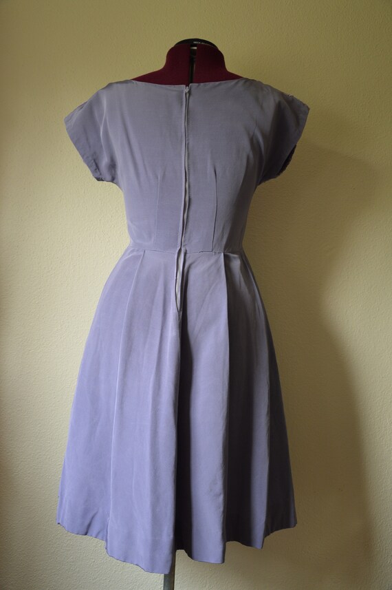 1950's lavender purple fit and flare dress croche… - image 6