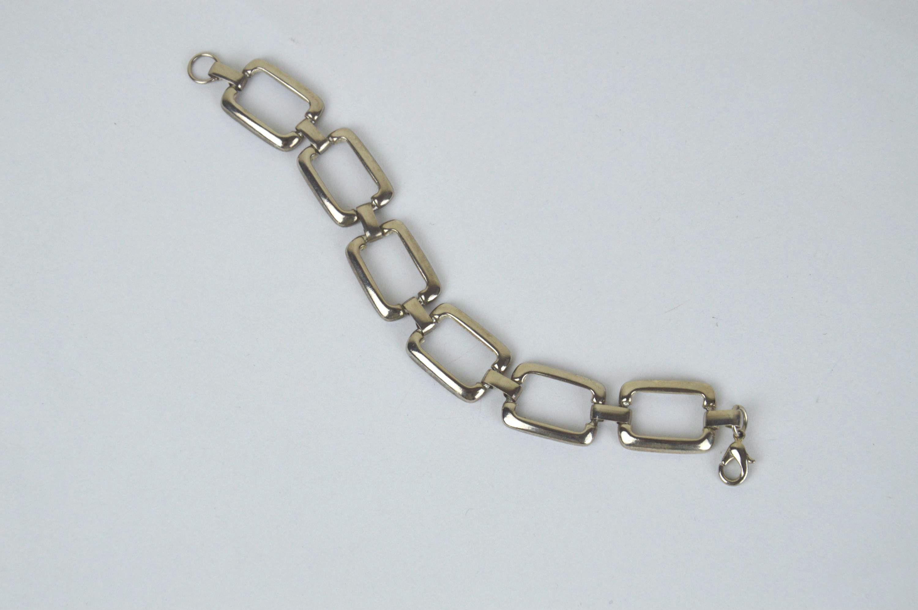 Vintage Bracelet // Silver Tone 2000's 1990's Chunky
