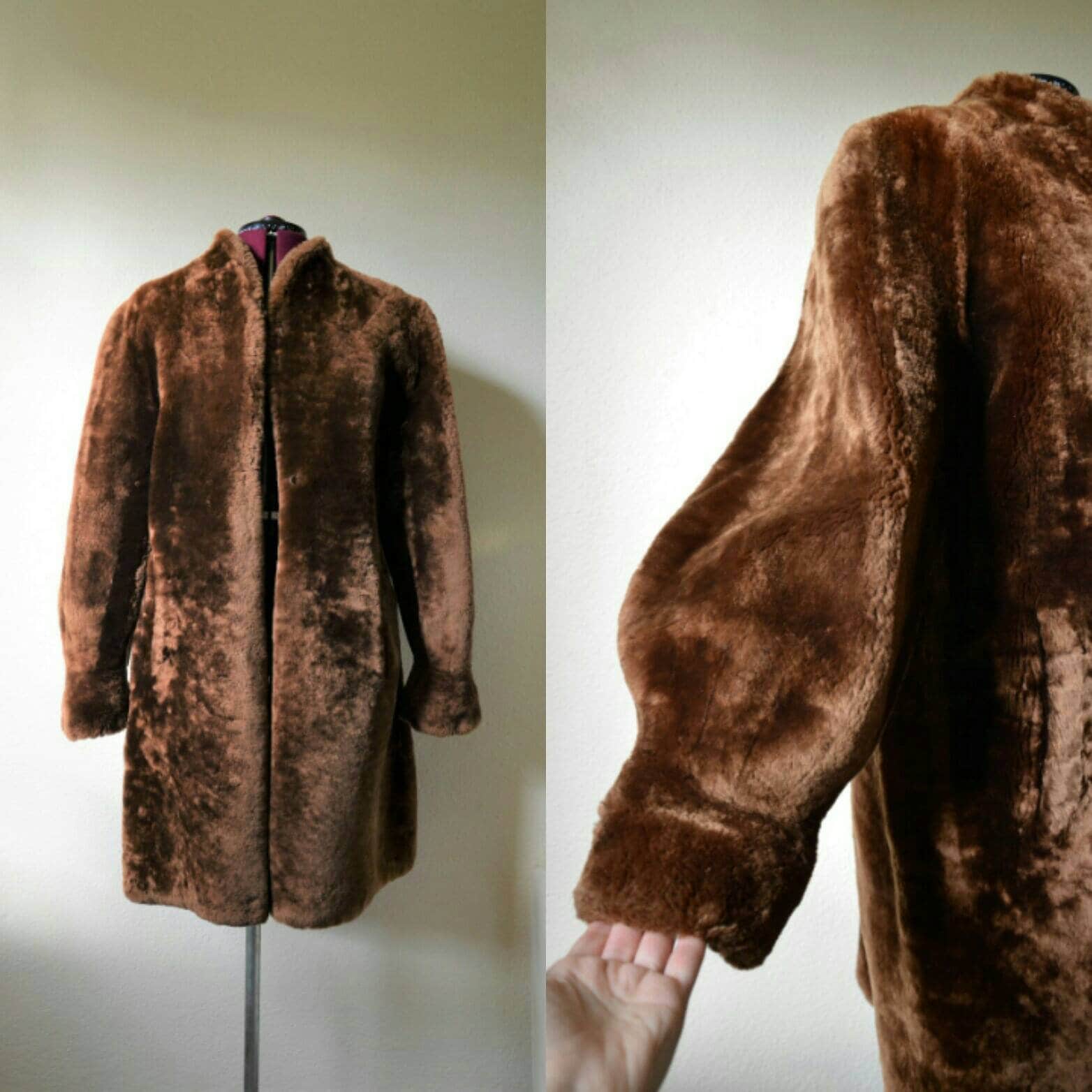 Vintage 1940's Mouton Fur Shawn Beaver Fur Coat Balloon - Etsy