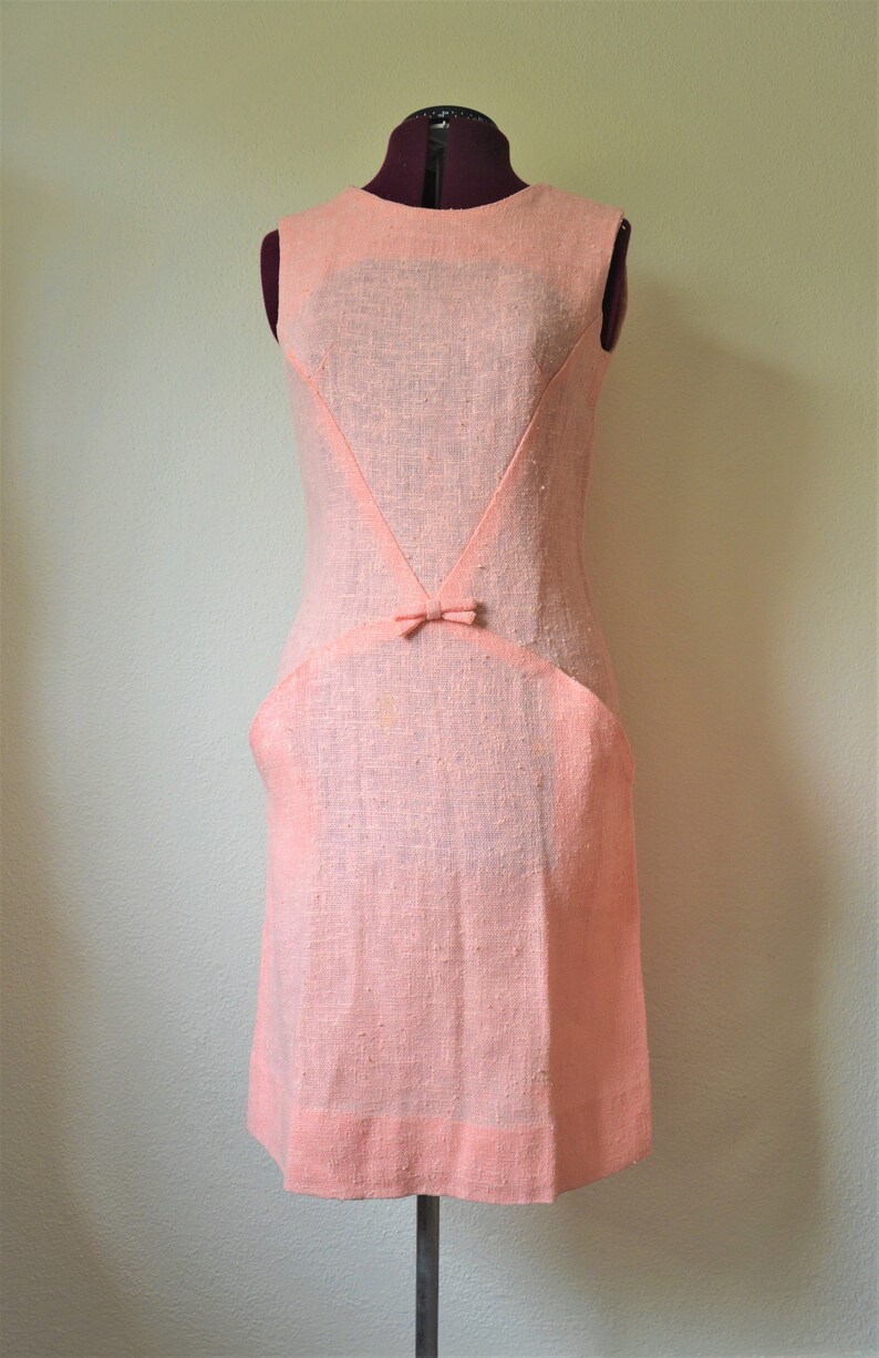 1960/'s Dress and Coat XS S vintage spring mini dress mid century over coat mid century jackie kennedy
