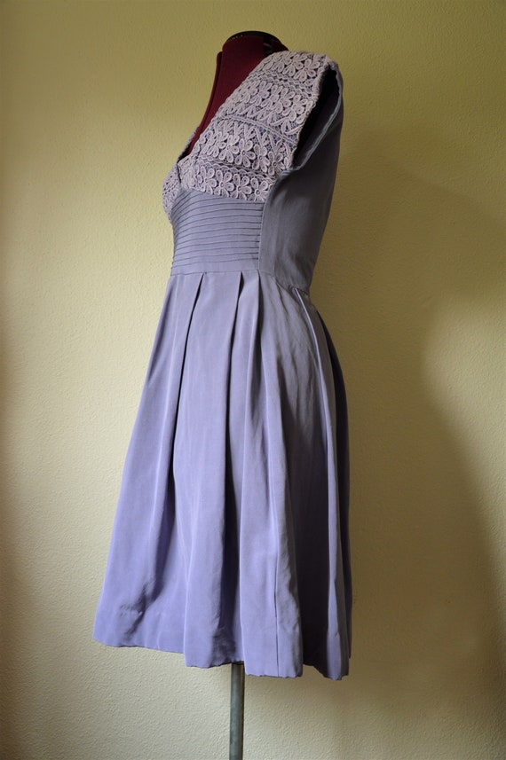 1950's lavender purple fit and flare dress croche… - image 5