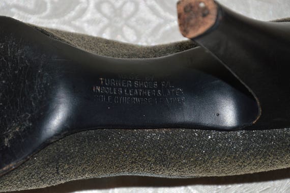 Silver Dollar shoes ~ Vintage late 40's grey open… - image 4