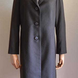 Abrigo largo marrón vintage // Chaqueta larga MINIMALISTA marrón chocolate oscuro, peso medio, estilo clásico, elegante y atemporal, ideal para el verano, talla M L