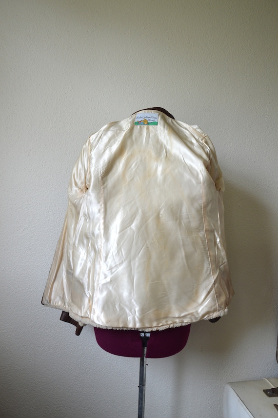 Vintage 1970's jacket // sheepskin leather cream … - image 10