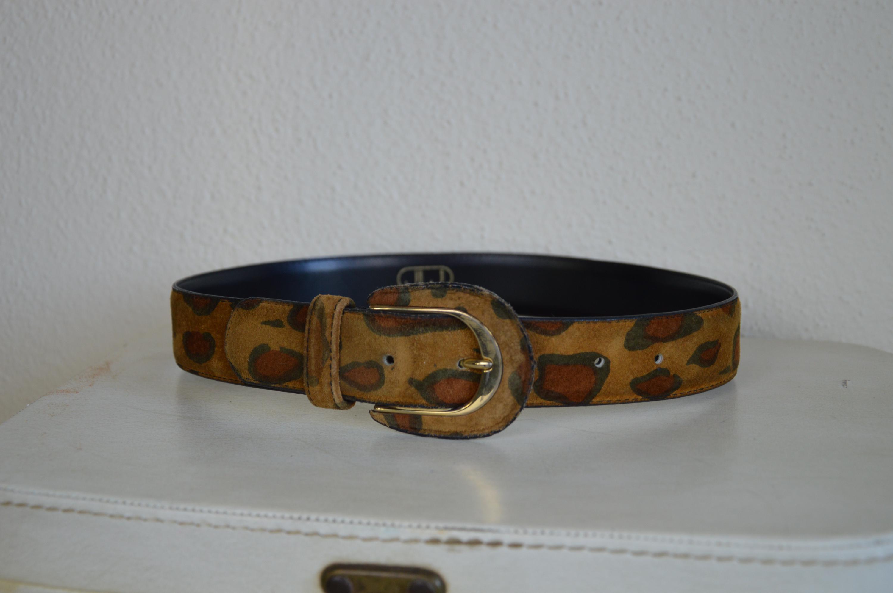 Vintage leopard suede belt, from the 80\'s Vintage 1980 main image 2