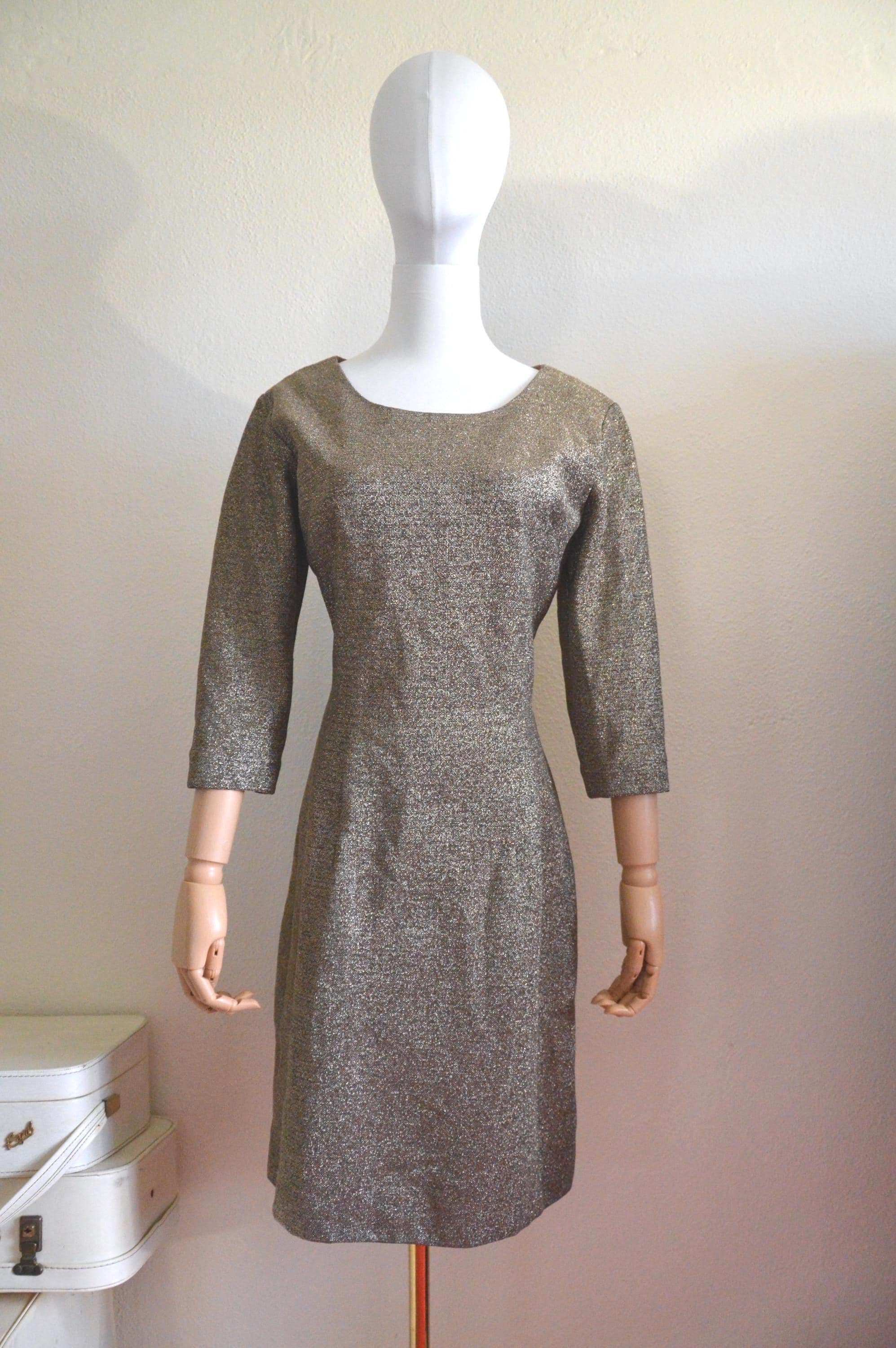 60s Gold Dress - Etsy