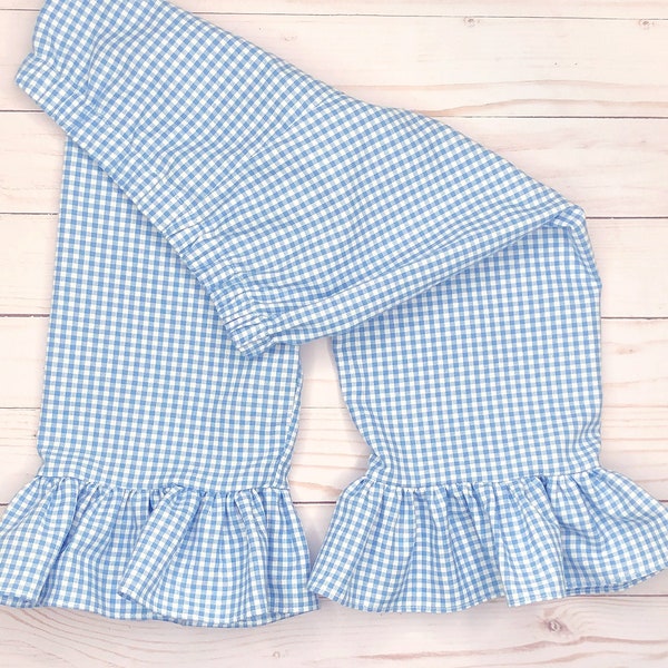 baby girl toddler  3 inch ruffle woven fabric pants, elastic waist for summer, spring, vacation, school, Easter, birthday, beach