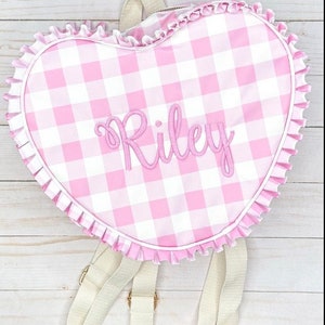 Gingham Heart Scrunchie & Bag Set