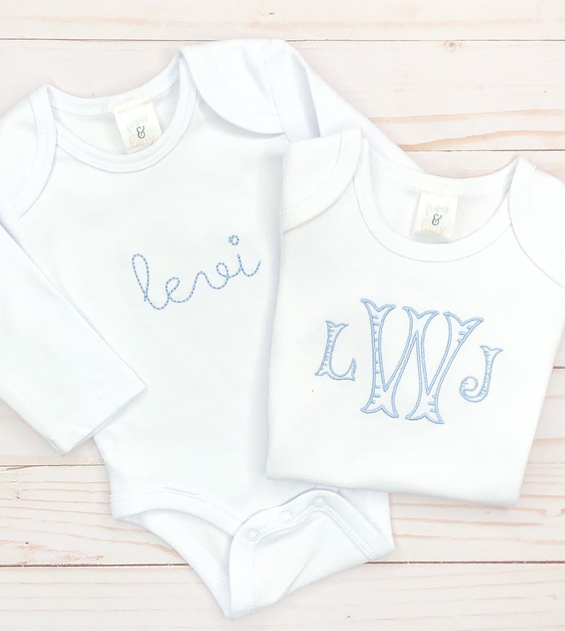 Baby Boy Newborn Coming Home Bodysuit With Embroidered Name Etsy