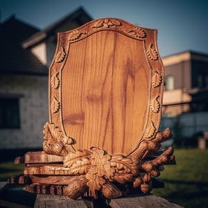 Ash Wood Trophy Mount Plaque | European Skull Mount | Hunting Wall Decor | Custom Deer Boar Skull Board | Rustic Handmade Gift