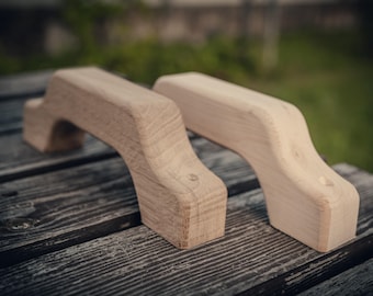 Handgefertigter Sauna-Türgriff aus Holz - Griff aus Eschen-, Eichen- und Kiefernholz