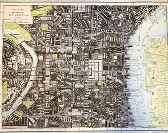 Abstract Drawing on Historic Map - Philadelphia