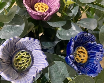 Opium Poppy/ ceramic flower/ handmade