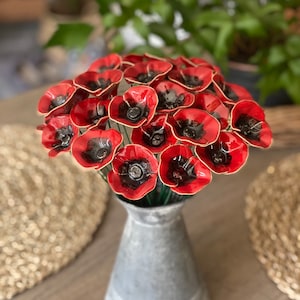 Poppy/ Mini ceramic poppy/  Handmade ceramic flower