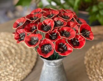 Poppy/ Mini ceramic poppy/  Handmade ceramic flower