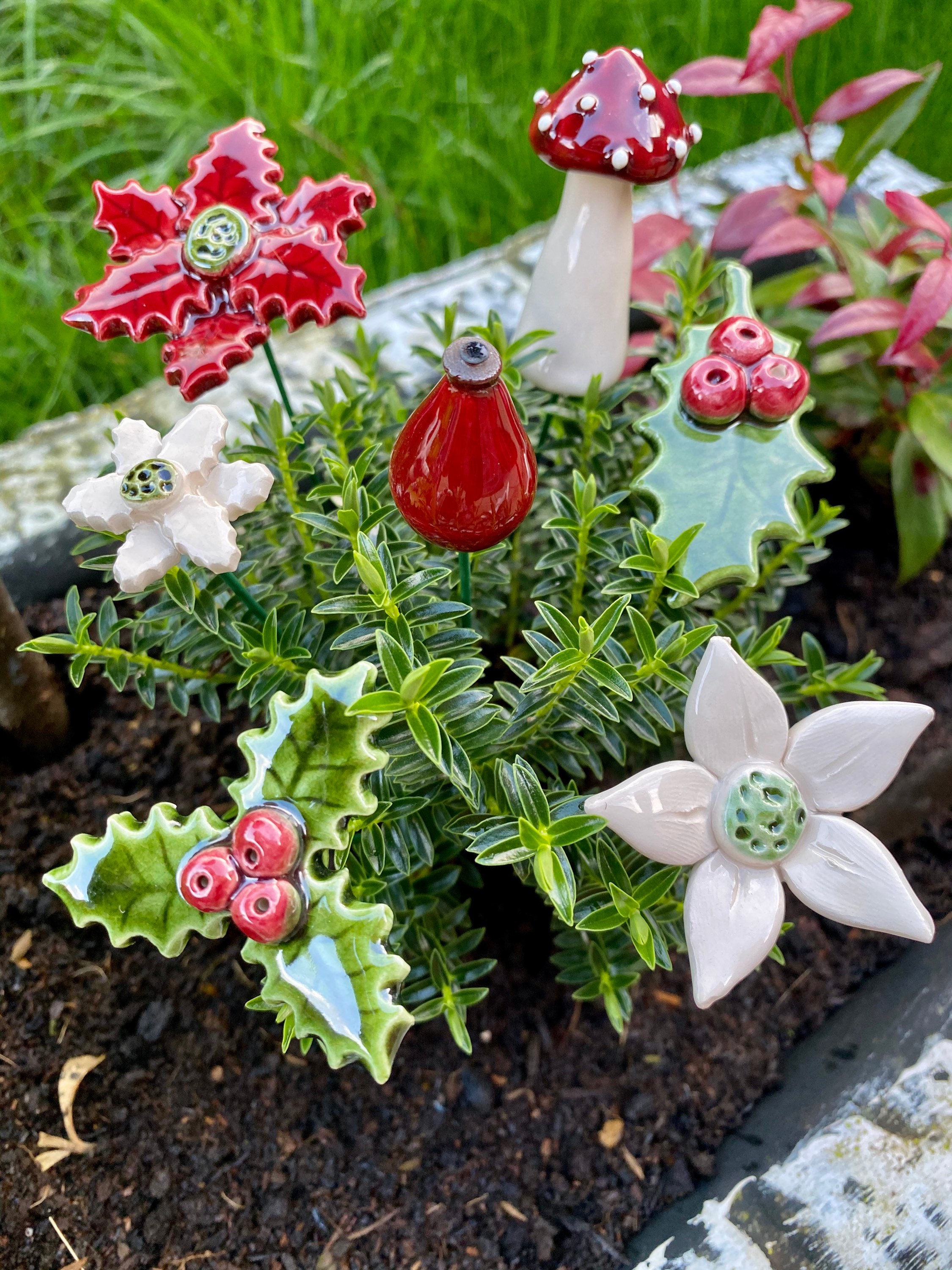 Pot Penché Bébé Poinsettia En Céramique Non Peinte - Prêt à Peindre - Fait Main