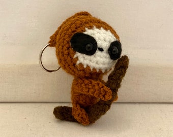 Schlüsselanhänger Faultier, Amigurumi, handgemacht,  kleines Geschenk