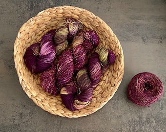 MEDEA, Halloween special colorway, hand-dyed sock yarn, acid-dyed, 4-ply, glitter, tweed, merino, 6-ply