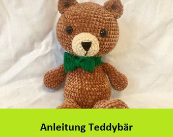 Instructions Teddy bear with bow tie, Amigurumi instructions, Crochet instructions