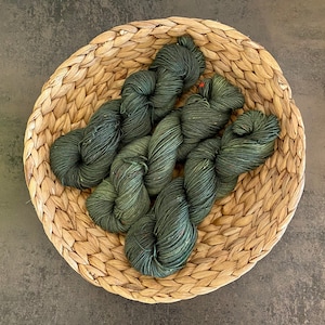 TREE-REX, laine teinte à la main, fil teint à la main, teint avec des colorants acides, en écheveau ou enroulé, 4 brins, tweed, paillettes, mérinos, 6 brins