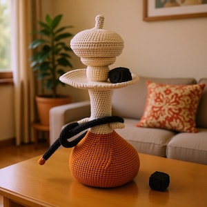 KLEINE SHISHA, Gehäkelt aus Baumwollgarn, Geschenk, Einzigartig, Hookah