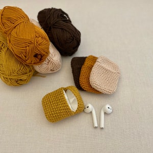 NUOVI COLORI // Custodia per AirPods realizzata a mano all'uncinetto / Custodia per auricolari Bluetooth AirPods 1 e 2 in vari colori / 100% cotone