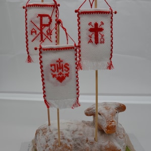 BANDERAS DE PASCUA // Para Cordero de Pascua // Doble cara // Diseños a elegir // Hechos a mano