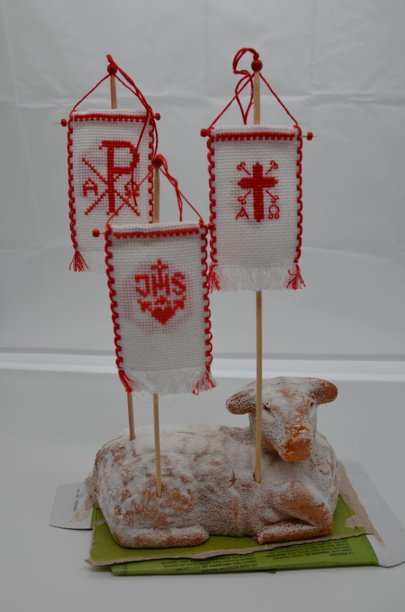 EASTER FLAGS // For Easter Lamb // Double-sided // Designs freely selectable // Handmade image 1