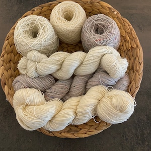 NATURALE, Lana non tinta, vari tipi di lana, lana per calzini/Merino/Bamboo/Glitter/Tweed/Alpaca