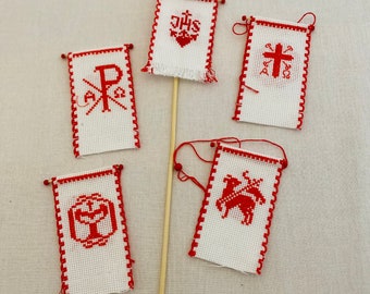 EASTER FLAGS // For Easter lamb // Double-sided // Free choice of motifs // Handmade