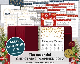 Christmas Planner Printable | Holiday Planner 2017 | Christmas Printable | Christmas organizer | Party organizer | A4 A5 | Letter Half