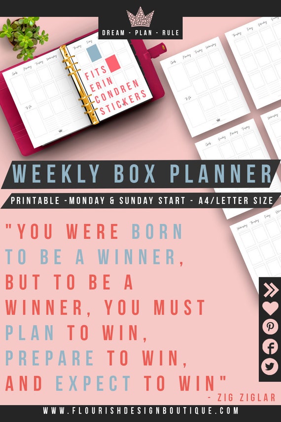 Free Printable Planner Boxes
