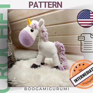 Unicorn amigurumi crochet pattern unicorn crochet instructions crochettoy