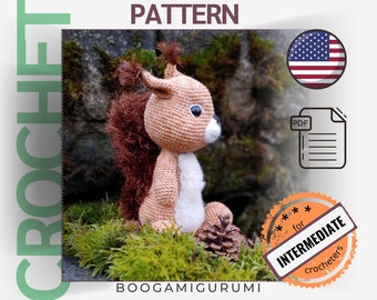 Squirrel crochet pattern - amigurumi toy pattern