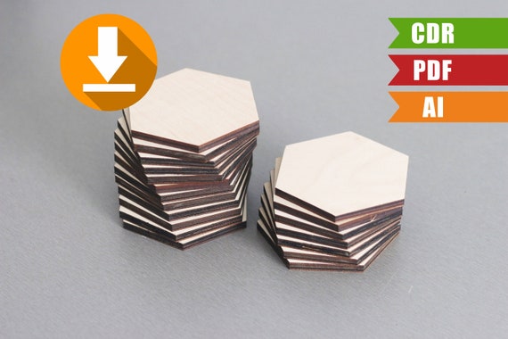 Set Of 20 Wooden Hex Catan Dxf Vector For Cnc Svg File Laser Etsy