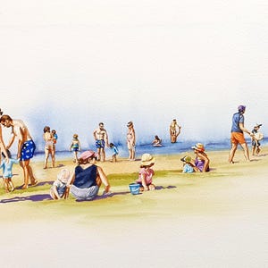 Homens de praia com família, férias na Ile de Ré, Loix en Ré