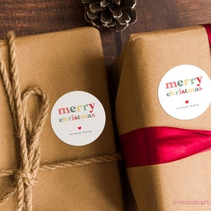 48 pezzi x Adesivi per famiglie di Natale personalizzati / Adesivi con nome personalizzato per famiglie 43 mm x 43 mm